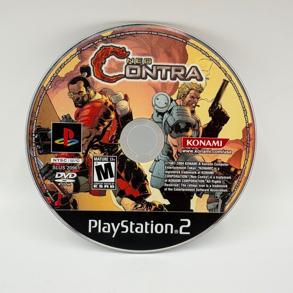 Konami Neo Contra PS2 PlayStation 2 Game Disc SLUS 20961 NTSC Fair Condition